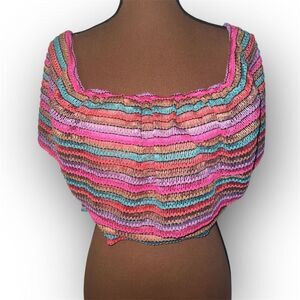 REVOLVE × House Of Harlow 1960 Off Shoulder Knit Top Multi Color Woven Top Small
